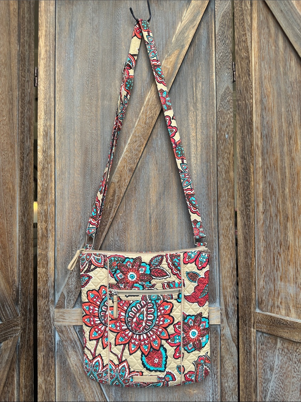 Vera Bradley Desert Floral Quilted Hipster Crossbody Purse with Keychain Wallet
